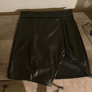 Black leather skirt